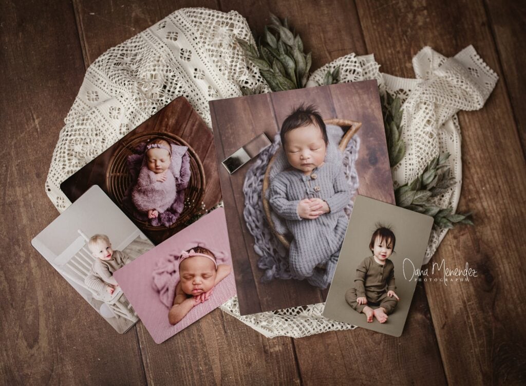 Beautiful newborn photo album with printed artwork and keepsake images in Okotoks Alberta